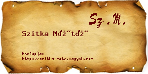 Szitka Máté névjegykártya