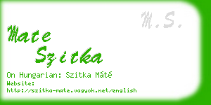mate szitka business card